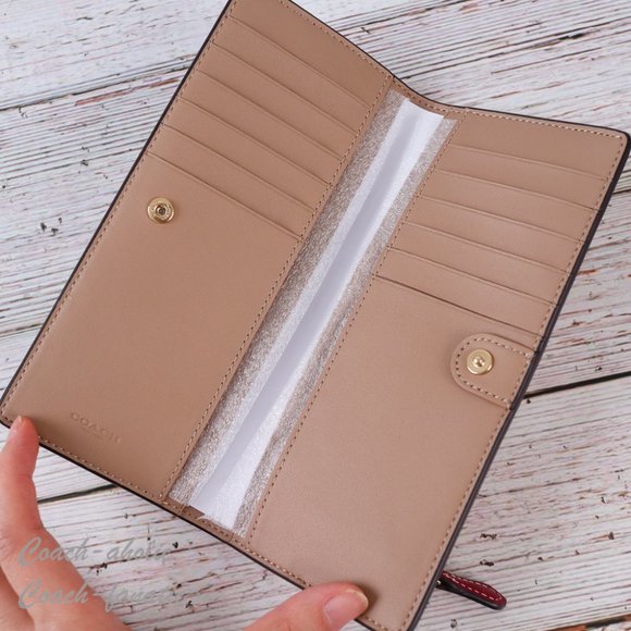 NWT Coach Slim Wallet With Ladybug Floral Print in Chalk Multi - Picture 6 of 8